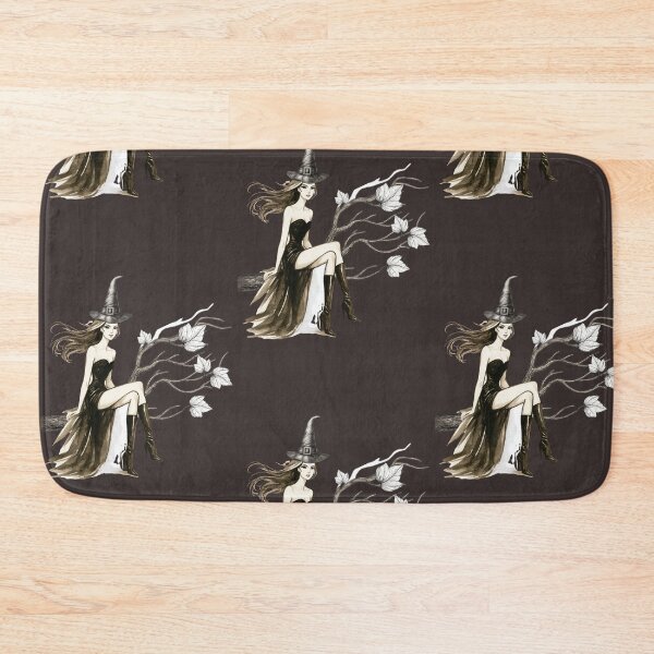 Item preview, Witch in Black Dress Sitting on Tree Branch designed and sold by tinkeybabes.
