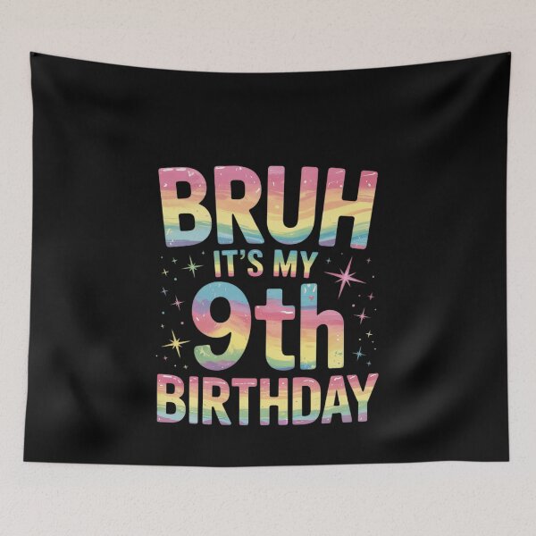Item preview, Kids Bruh Its My 9th Birthday Tie Dye Fun Bday Girls Boys  designed and sold by MonsterBuddiess.