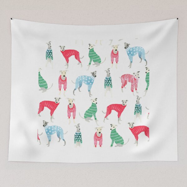 Item preview, Greyhounds whippets in Christmas Pyjamas Pyjamas sweaters Cute funny Sighthound Dog Lover Gift designed and sold by Hillary Holt.