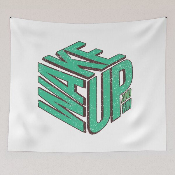 Item preview, Wake Up and Win – Isometric Motivational Typography Art designed and sold by CyberWindow.