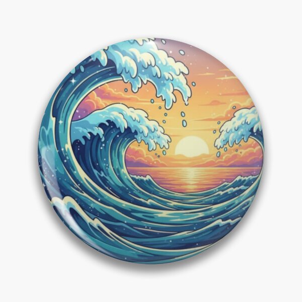 Item preview, Aesthetic Ocean Waves Sunset Art designed and sold by ZyVoAli.
