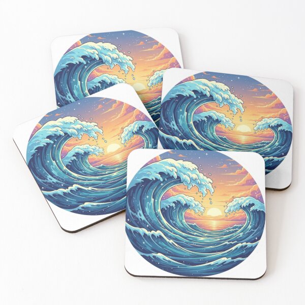 Item preview, Aesthetic Ocean Waves Sunset Art designed and sold by ZyVoAli.