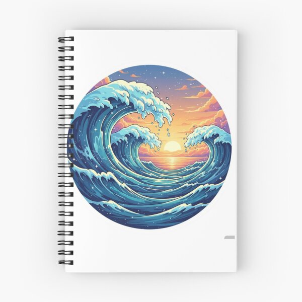 Item preview, Aesthetic Ocean Waves Sunset Art designed and sold by ZyVoAli.