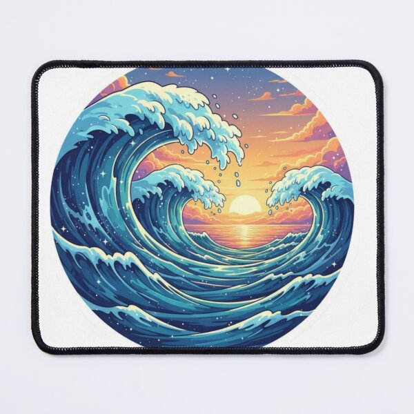 Item preview, Aesthetic Ocean Waves Sunset Art designed and sold by ZyVoAli.
