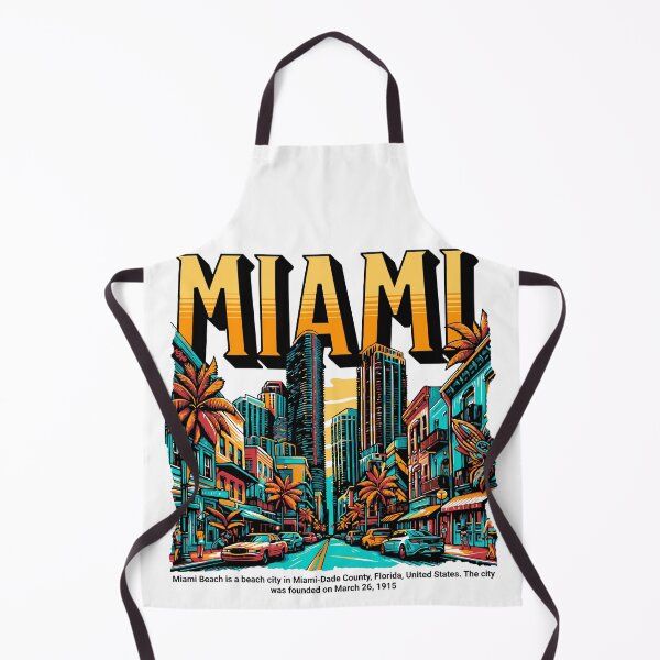 Item preview, Miami Vibes – Colorful Cartoon Skyline Typography Art designed and sold by CyberWindow.