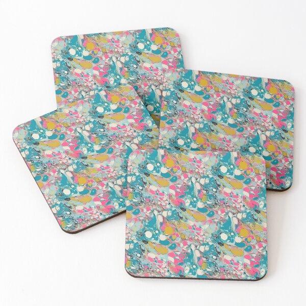Item preview, Marbled antique paper in pink and teal designed and sold by SophieClimaArt.