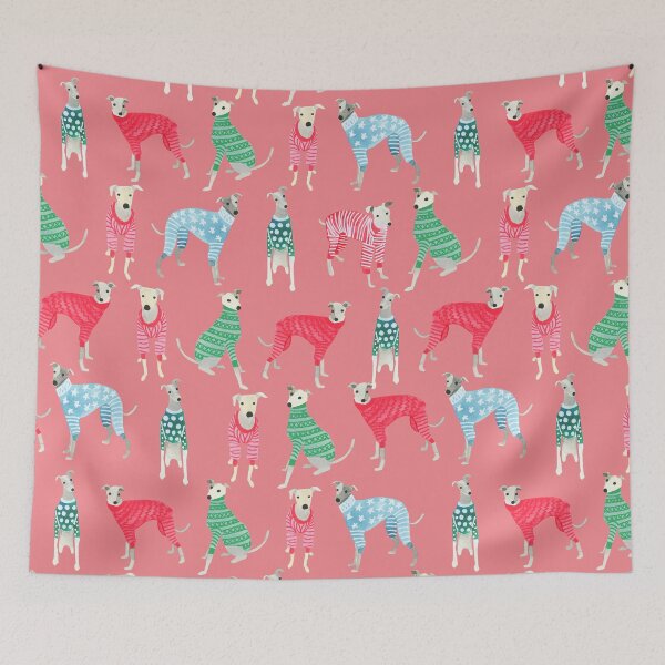 Item preview, Greyhounds whippets in Christmas Pyjamas Pyjamas sweaters Cute funny Sighthound Dog Lover Gift designed and sold by Hillary Holt.