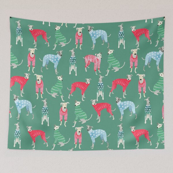 Item preview, Greyhounds whippets in Christmas Pyjamas Pyjamas sweaters Cute funny Sighthound Dog Lover Gift designed and sold by Hillary Holt.