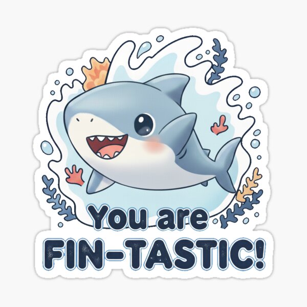 FIN-TASTIC! Shark Sticker Sticker