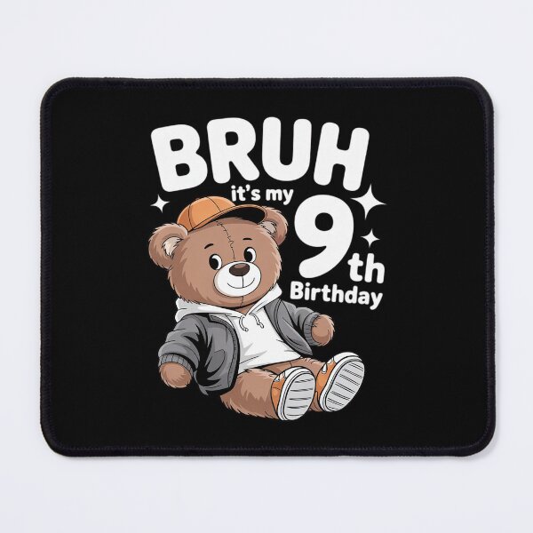 Item preview, Bruh It's My 9th Birthday Hip Hop Teddy Bear Boys Bday Party designed and sold by HuValverdeArt.