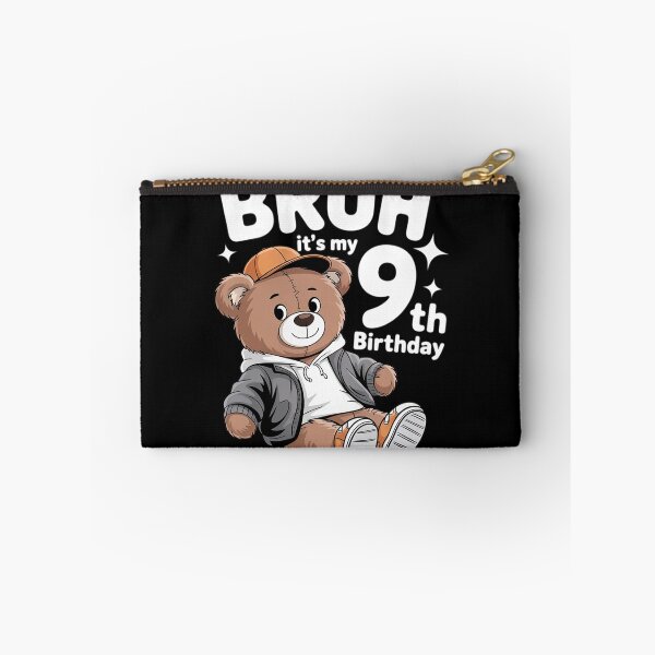Item preview, Bruh It's My 9th Birthday Hip Hop Teddy Bear Boys Bday Party  designed and sold by HuValverdeArt.