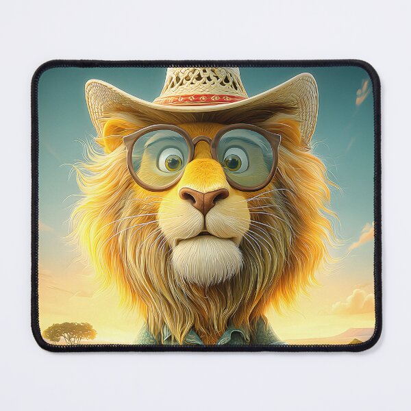 Item preview, Stylish Lion in Sunglasses Against Sunset Landscape designed and sold by Artessie.