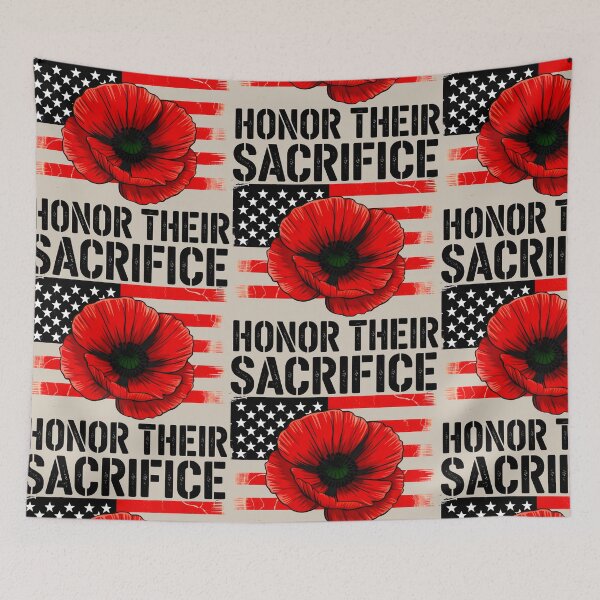 Item preview, Grunge Memorial Design Featuring Poppy and Patriotic Symbolism designed and sold by SplashTastic.