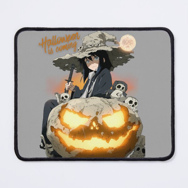 Item preview, Halloween anime witch with katana on laughing pumpkin designed and sold by Oni-Pixels.