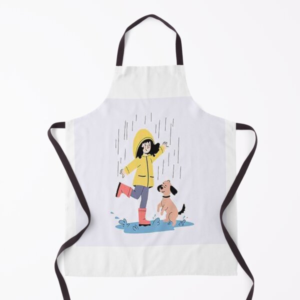 Item preview, Girl and Dog Dancing in Rain - Happy Rainy Day Illustration designed and sold by 2030shadow.