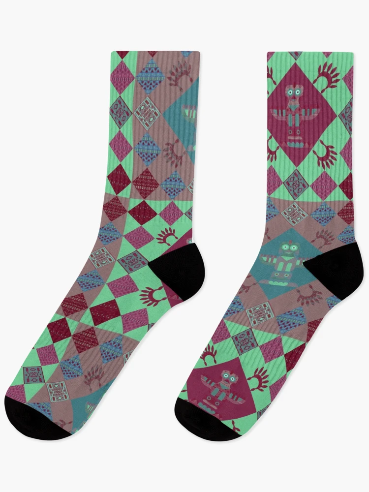 Thumbnail 1 of 5, Socks, Indian patchwork91 designed and sold by Design4uStudio.