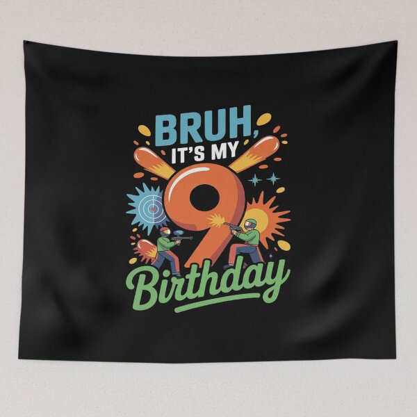 Item preview, Bruh It's My 9th Birthday Paintball 9 Year Old Bday Boy  designed and sold by HuValverdeArt.