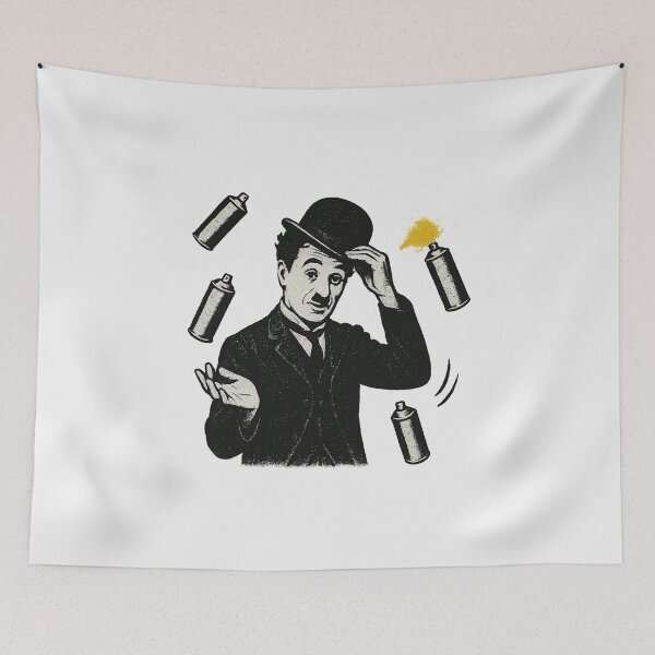 Item preview, Charlie Chaplin Street Art | Spray Can Juggler designed and sold by Bratak.