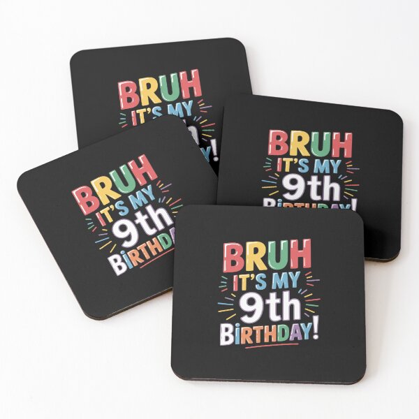 Item preview, Bruh It's My 9th Birthday Party Nine 9 Year Old Boys Girls  designed and sold by HuValverdeArt.