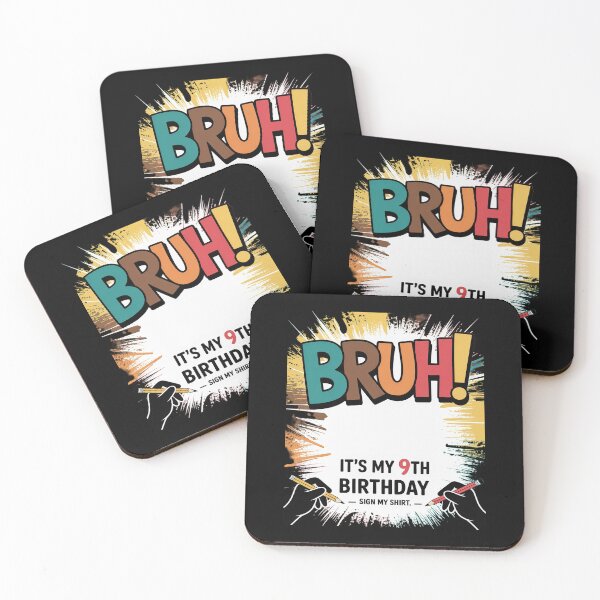 Item preview, Bruh It's My 9th Birthday Sign My 9 Year Old Bday  designed and sold by HuValverdeArt.