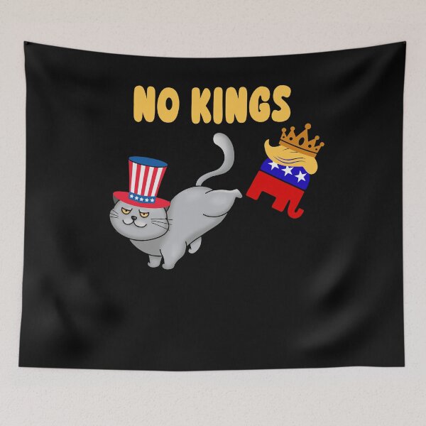 Item preview, No Kings Shirt Funny Political Cat American Flag Cat No King designed and sold by ZANNIX.