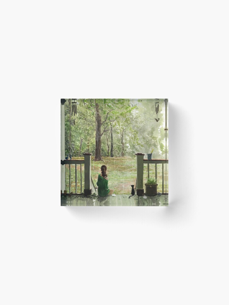 Alternate view of gentle rain Acrylic Block