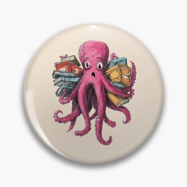 Item preview, Octopus with Books – Funny Book Lover Illustration designed and sold by Meiersbeste.
