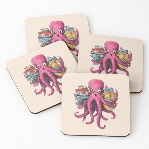 Item preview, Octopus with Books – Funny Book Lover Illustration designed and sold by Meiersbeste.
