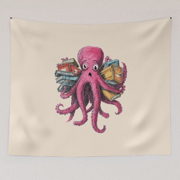 Item preview, Octopus with Books – Funny Book Lover Illustration designed and sold by Meiersbeste.