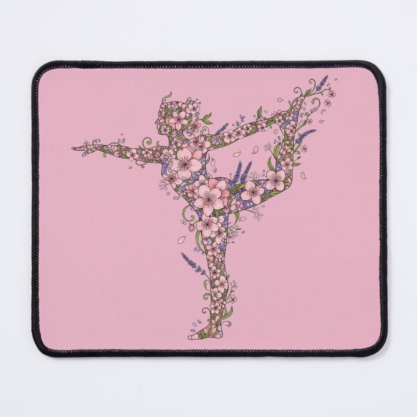 Item preview, Cherry Blossom Yoga Silhouette - Dancer Pose Botanical Art designed and sold by Zen Mosaic.