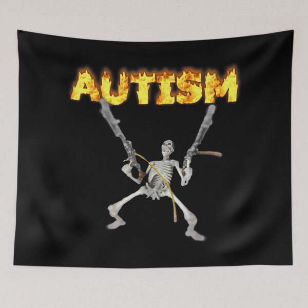 Item preview, Autism Hell Yeah - Crazy Skeleton designed and sold by lyneprints.