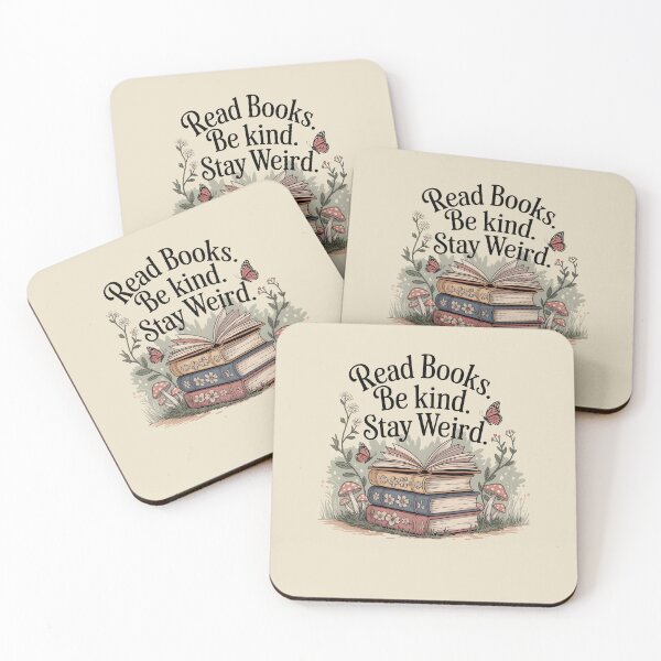 Item preview, Read Books Be Kind Stay Weird Mushroom Book Stack Cottagecore designed and sold by VinsendDraconi.