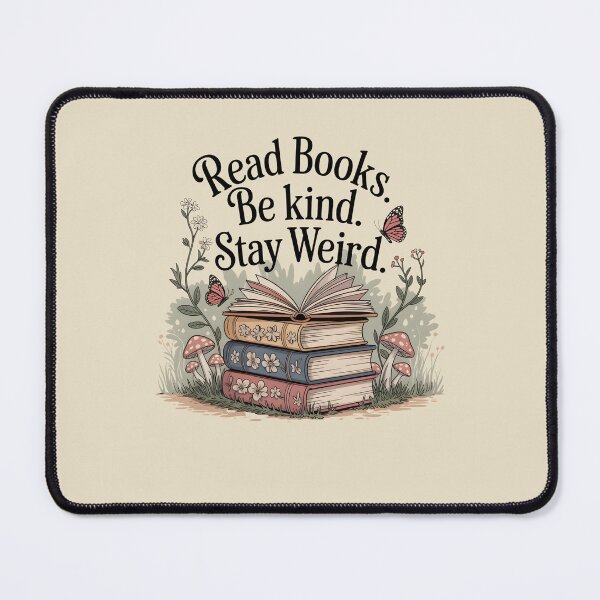 Item preview, Read Books Be Kind Stay Weird Mushroom Book Stack Cottagecore designed and sold by VinsendDraconi.