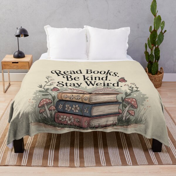 Item preview, Read Books Be Kind Stay Weird Mushroom Book Stack Cottagecore designed and sold by VinsendDraconi.