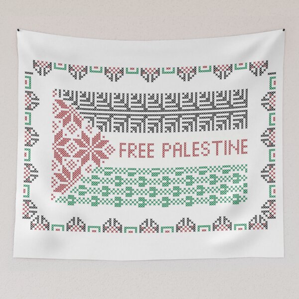 Item preview, Palestine Flag Palestinian Traditional Tatreez Embroidery Pattern designed and sold by Hurriyyatee.