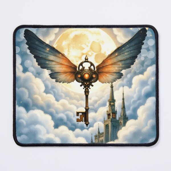 Item preview, The Key of Eternity – Steampunk Wings Beneath the Moonlight designed and sold by nicky2342.
