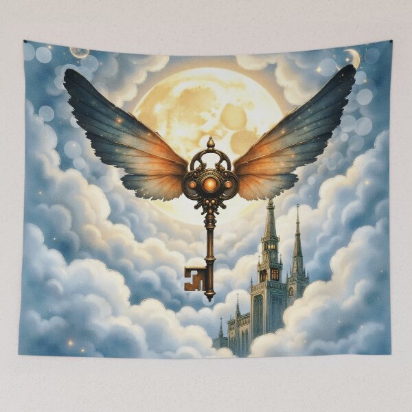 Item preview, The Key of Eternity – Steampunk Wings Beneath the Moonlight designed and sold by nicky2342.
