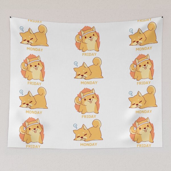 Item preview, Monday Friday Shiba Inu, Japanese Doge designed and sold by Hustlercredo.