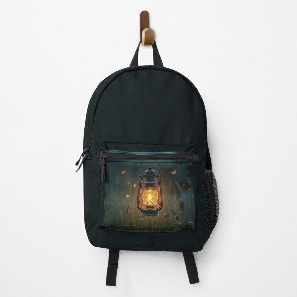 Item preview, Glowing Lantern in Wildflower Field – Dreamy Nighttime Cottagecore Art designed and sold by Witty Moon.