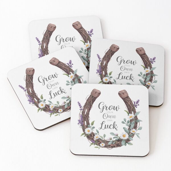 Item preview, Grow Your Own Luck - Boho Botanical Floral Horseshoe designed and sold by MotivAura.