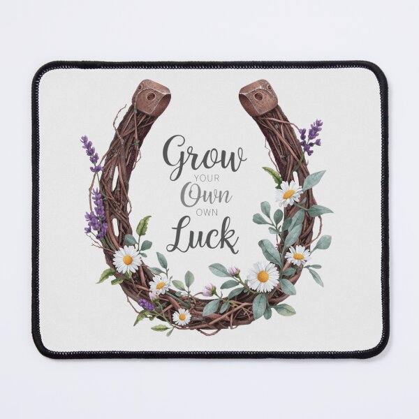 Item preview, Grow Your Own Luck - Boho Botanical Floral Horseshoe designed and sold by MotivAura.