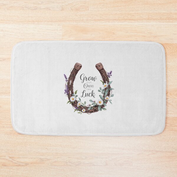 Item preview, Grow Your Own Luck - Boho Botanical Floral Horseshoe designed and sold by MotivAura.