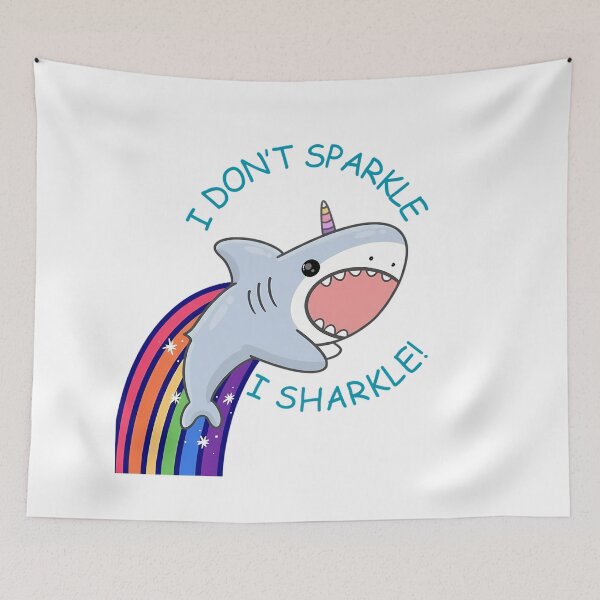 Item preview, I Sharkle Funny Unicorn Shark - Cute Rainbow Pun Art designed and sold by InfiniteOrbit.