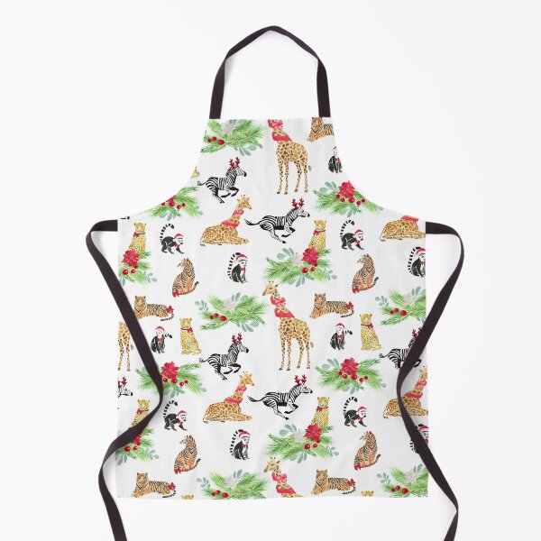 Item preview, cute funny African Safari animals celebrating Christmas in bows and santa hats animal lover gift tee designed and sold by Hillary Holt.