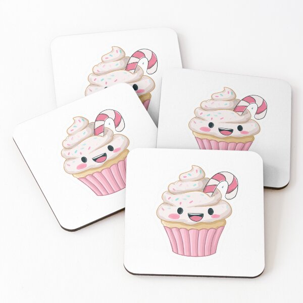 Item preview, Cute Kawaii Cupcake – Sweet Dessert with Candy Cane and Sprinkles designed and sold by Hakubiya.