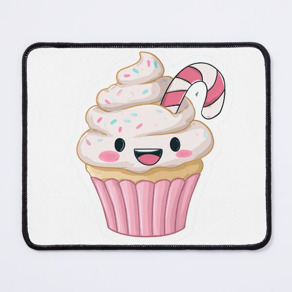 Item preview, Cute Kawaii Cupcake – Sweet Dessert with Candy Cane and Sprinkles designed and sold by Hakubiya.