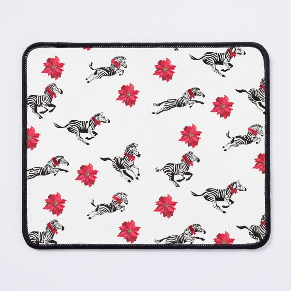 Item preview, Stampede of Christmas Zebras wearing bows with Poinsettias designed and sold by Hillary Holt.