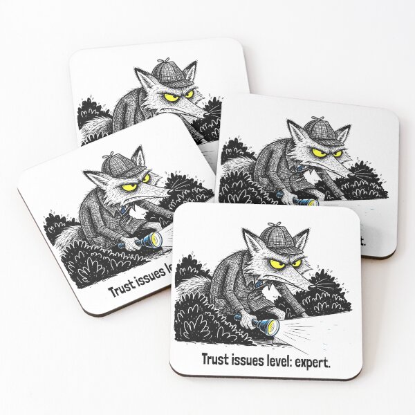 Item preview, Trust Issues Level Expert - Detective Fox Humor | Sarcastic Animal designed and sold by GrumpyCrudly.