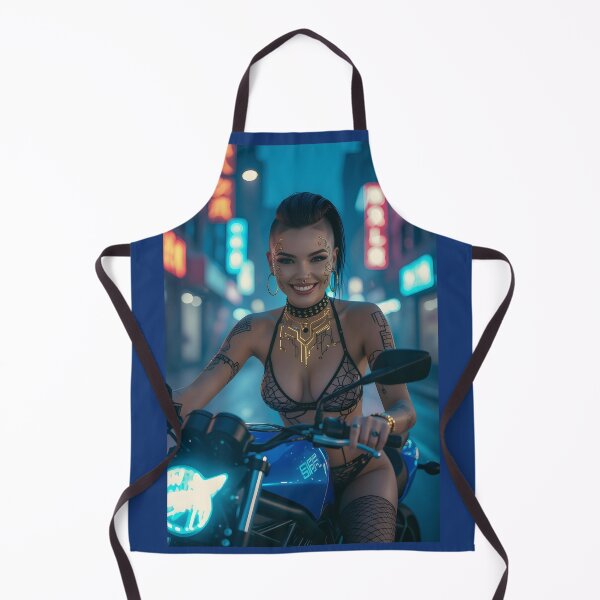 Item preview, Cyberpunk Biker Girl – Futuristic Neon Art designed and sold by Planet Utoppia.