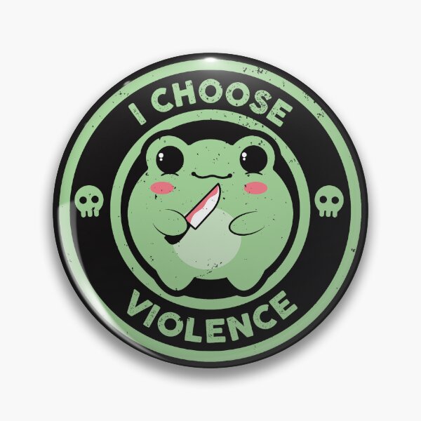 Item preview, Funny Frog - "I choose Violence" Daily Resolution Distressed texture T-Shirt designed and sold by SALENTOmadness.